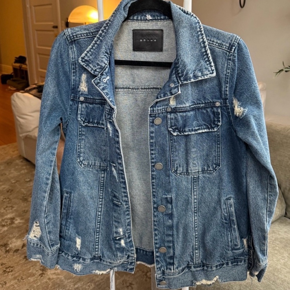 Blank NYC Distressed Blue Jean Jacket